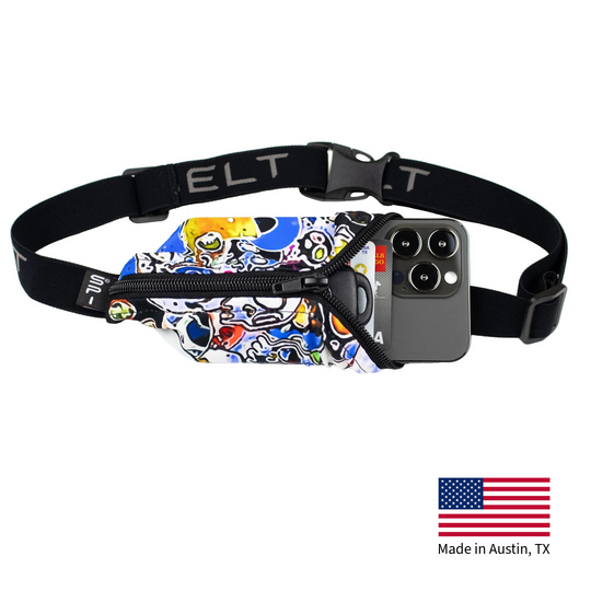 Graffiti Skulls with Black Zipper - SPIbelt